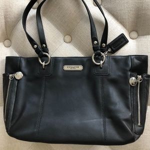 Coach Black Leather Tote Bag
